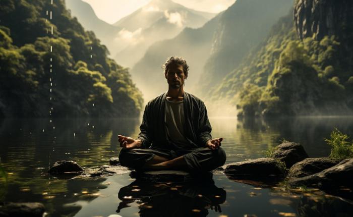 melakukan meditasi